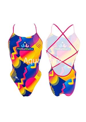 Bañador chica patron sirene haba waba geometric - Imagen 1