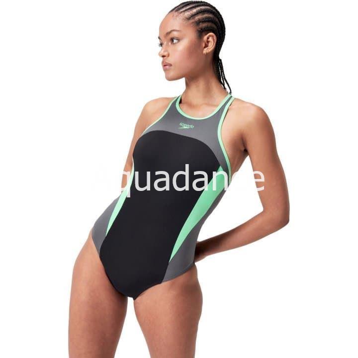 Bañador mujer  High Neck Splice Cross Back - Imagen 1