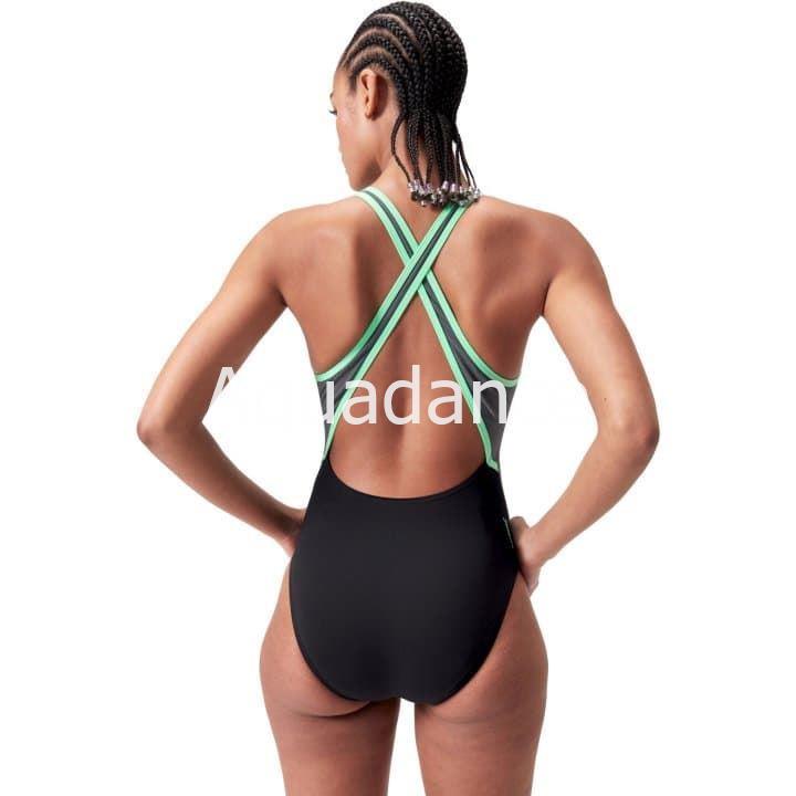 Bañador mujer  High Neck Splice Cross Back - Imagen 2