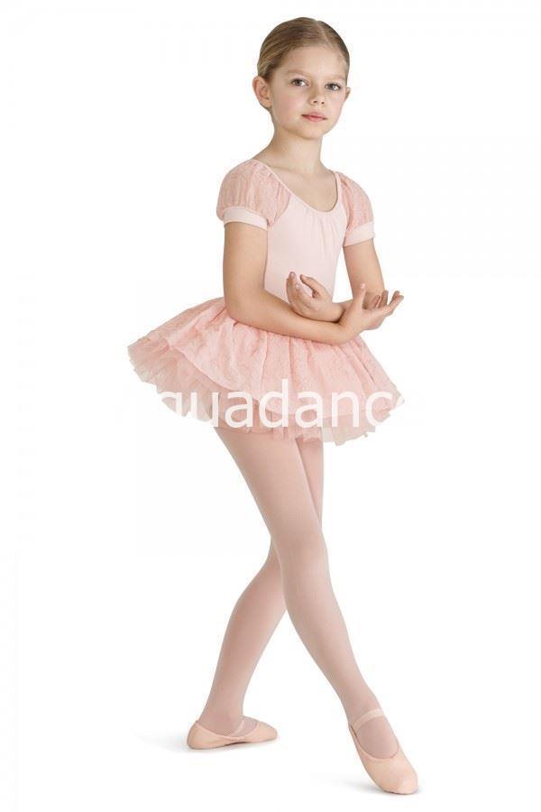 Maillot Ballet Niña Danza Tutú Manga Corta Vestido de Ballet Algodón  Leotardo con Falda tutú