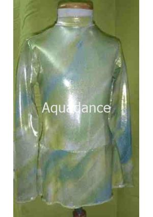 Maillot gimnasia rítmica amarillo/verde manga larga - Imagen 1