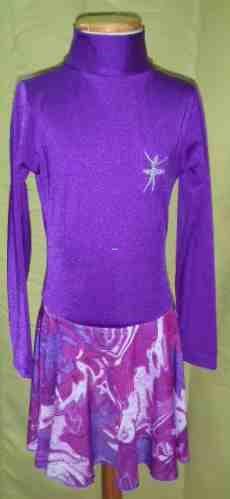 Maillot de gimnasia rítmica de manga larga para mujer, hecho a mano, de  alta elasticidad, color morado, M