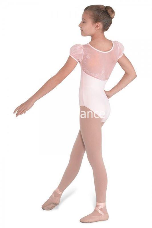 Maillot Ballet niña mangas lentejuelas