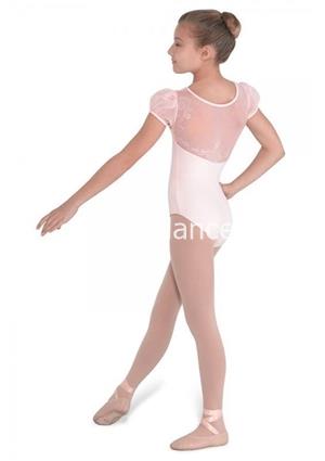 Maillot niña encaje espalda y mangas - Imagen 1