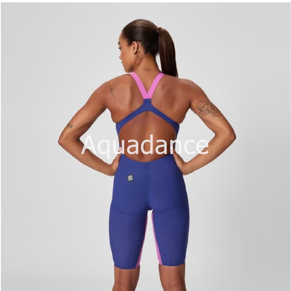 Women's Fastskin LZR Pure Valor 2.0 Openback Kneeskin Navy/Purple - Imagen 2
